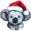 Koala Head Christmas Portrait