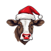 Cow Head Christmas Portrait