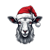 Goat Head Christmas Portrait