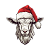 Goat Head Christmas Portrait