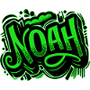 Noah Name Graffiti Green