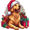 Golden Retriever The Santa Claus