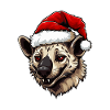 Hyena Head Christmas Portrait
