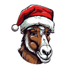 Donkey Head Christmas Portrait