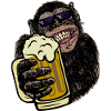 Affe mit Bier Biertrinkershirt Geschenk