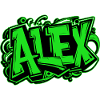 Alex Nom Graffiti Vert