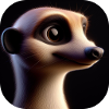 Cute meerkat in animation style