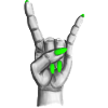 Heavy Metal Hand Green Nails