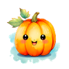 Aquarelle kawaii citrouille