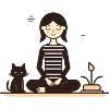 Relaxing with a cat