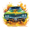 American muscle car cartoon style