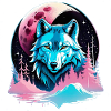 Wolf and Moon