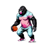 Gorilla spiller basketball