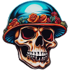 Skull with mushroom hat