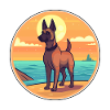 Belgian Malinois Dog Breed Cartoon Kawaii Clipart