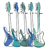 ELECTRIC GUITARS LINE ART