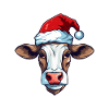 Cow Head Christmas Portrait