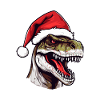 Dinosaur Head Christmas Portrait
