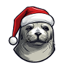 Seal Seal Christmas Portrait