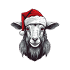 Goat Head Christmas Portrait