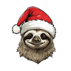 Sloth Head Christmas Portrait