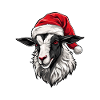 Goat Head Christmas Portrait