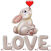 Sweet Bunny with Heart Love Display