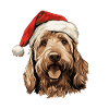Otterhound Dog Christmas Head