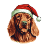 Irish Setter Dog Christmas Head
