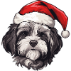Havanese Dog Christmas Head