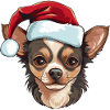 Chihuahua Dog Christmas Head