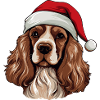 Cocker Spaniel Dog Christmas Head