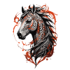 Horse Head Majestic Tribal Horse Tattoo
