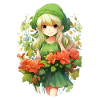 Blondes Elfenmädchen Blumenfeld Fantasy Shirt