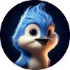 Blue bird in animation style
