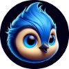 Comic Bird Blue Blue