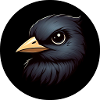 Raven in animation style