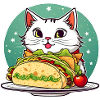 Cute cat with taco