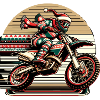 Weihnachtsflug: Retro Motocross-Stil