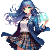 Manga anime pige i skoleuniform