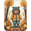 Cute bear with raincoat