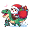 Weihnachtsmann und T-Rex