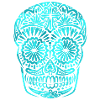 Calavera mexicana turquesa
