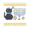 Meowzel Tov Hanukkah grim julesweater kat
