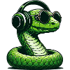 Snake with sunglasses and headphones