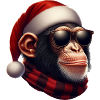 Christmas chimpanzee with Santa hat