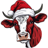 Cow Christmas Animal Head