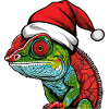 Chameleon Christmas Animal Head