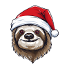 Sloth Christmas Animal Head