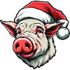 Pig Christmas Animal Head Sow